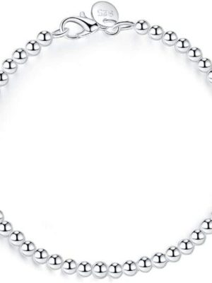 925 Sterling Silver 4mm Bead Bracelet