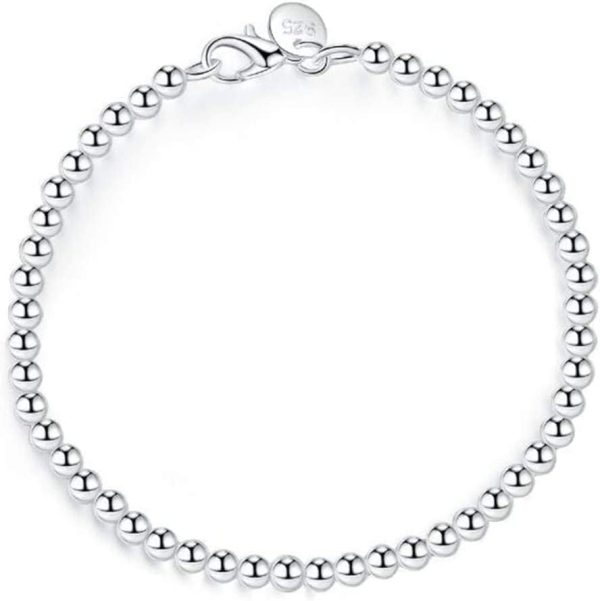 925 Sterling Silver 4mm Bead Bracelet