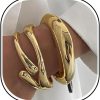 14K Gold Plated Chunky Bangle Set