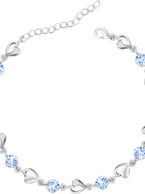 51wS-OpLo4L._AC_SL1500_ Silver Heart Crystal Adjustable Bracelet