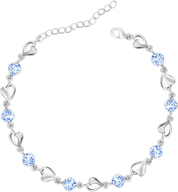 Silver Heart Crystal Adjustable Bracelet