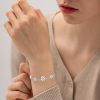 Adjustable Silver Daisy CZ Bracelet