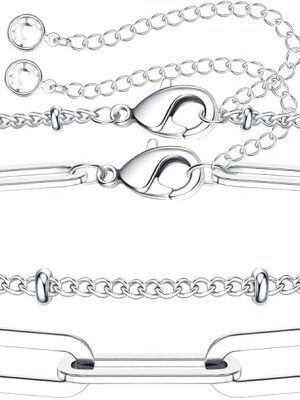 14K Gold Plated Layered Bracelet Set