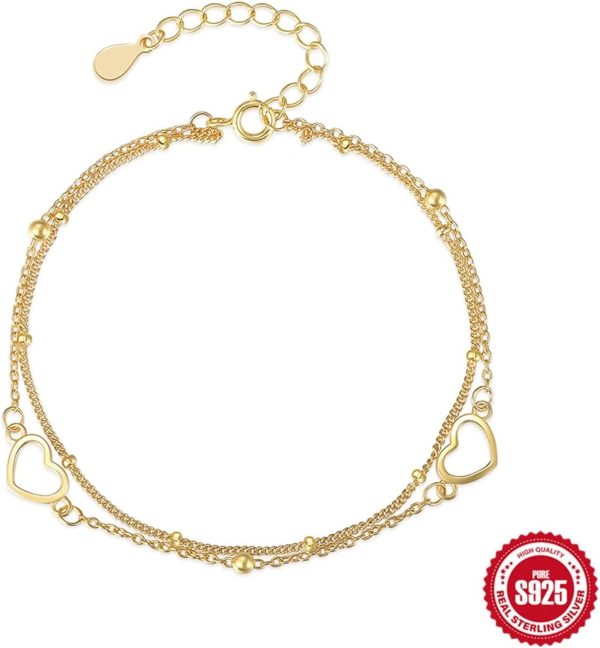 925 Sterling Silver Figaro Pearl Bracelet