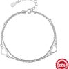 925 Sterling Silver Figaro Pearl Bracelet
