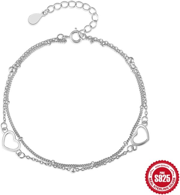 925 Sterling Silver Figaro Pearl Bracelet