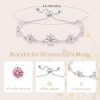 Adjustable Silver Daisy CZ Bracelet