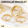 14K Gold Plated Chunky Bangle Set