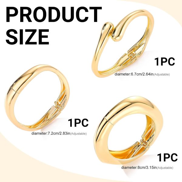 14K Gold Plated Chunky Bangle Set
