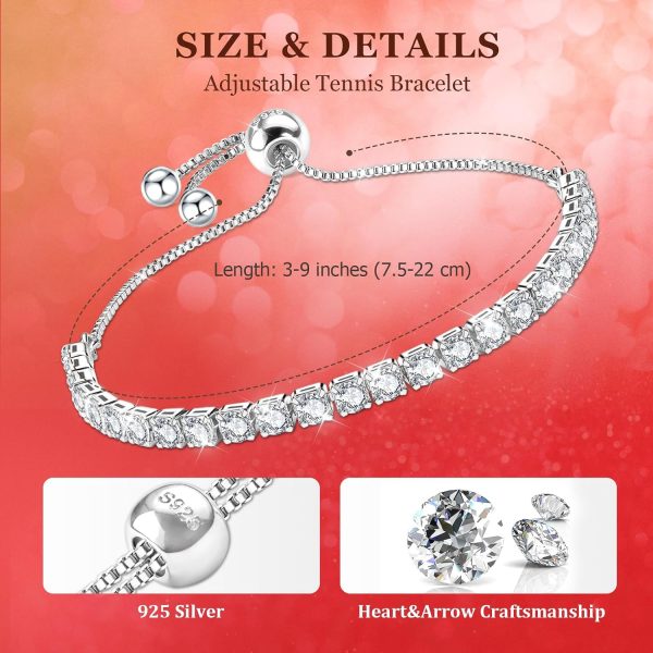 925 Sterling Silver Adjustable Tennis Bracelet