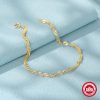 925 Sterling Silver Figaro Pearl Bracelet