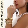 14K Gold Plated Chunky Bangle Set