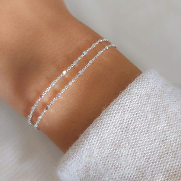 925 Sterling Silver Double Layer Satellite Bracelet